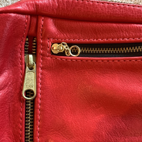 Genuine leather red crossbody handbag - Picture 4 of 6